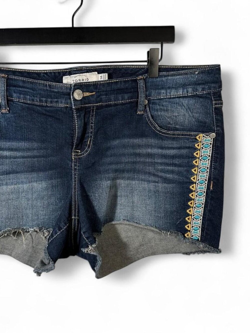 Torrid Boho Design Denim Shorts